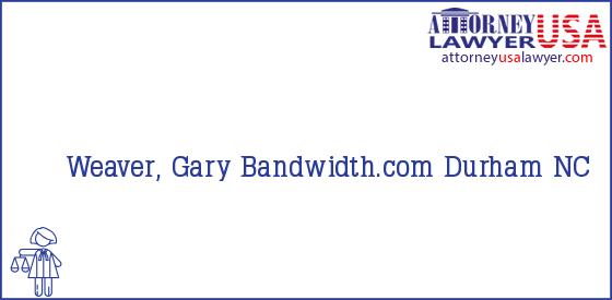 Telephone, Address and other contact data of Weaver, Gary, Durham, NC, USA