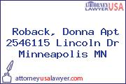 Roback, Donna Apt 2546115 Lincoln Dr Minneapolis MN