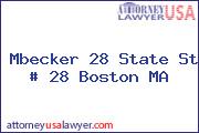 Mbecker 28 State St # 28 Boston MA