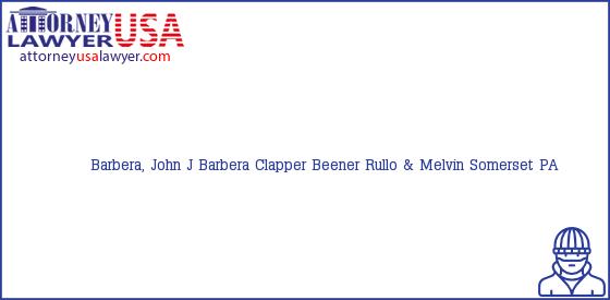 Telephone, Address and other contact data of Barbera, John J, Somerset, PA, USA