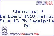 Christina J Barbieri 1518 Walnut St # 13 Philadelphia PA