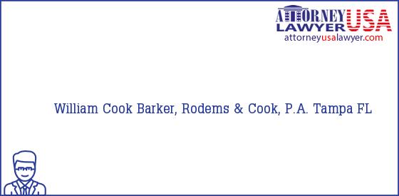 Telephone, Address and other contact data of William Cook, Tampa, FL, USA
