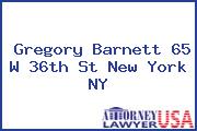 Gregory Barnett 65 W 36th St New York NY