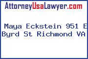Maya Eckstein 951 E Byrd St Richmond VA