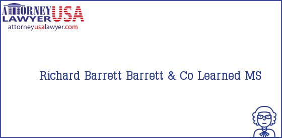 Telephone, Address and other contact data of Richard Barrett, Learned, MS, USA